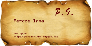 Percze Irma névjegykártya