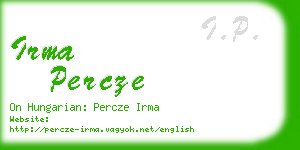irma percze business card